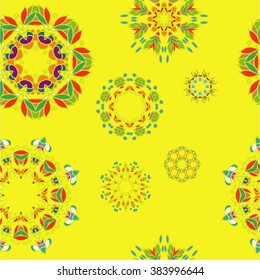 set Ornament in the circle, vector illustration