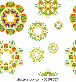 set Ornament in the circle, vector illustration