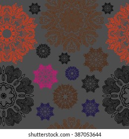 Set Ornament in the circle, vector illustration 