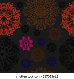 Set Ornament in the circle, vector illustration 