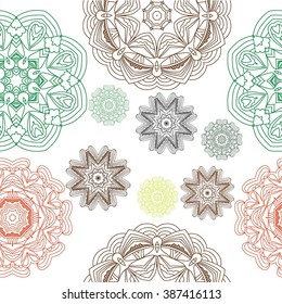 Set Ornament in the circle, vector illustration