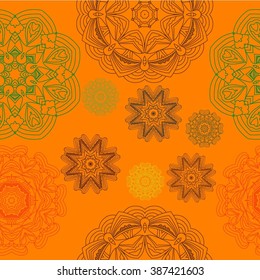 Set Ornament in the circle, vector illustration
