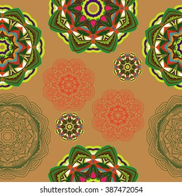 Set Ornament in the circle, vector illustration.