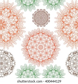 set ornament in the circle vector illustration