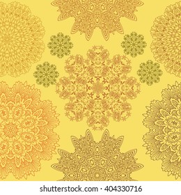 Set ornament in the circle vector illustration