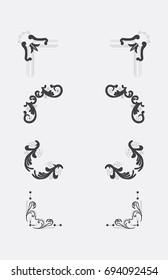Set of ornament decorative border