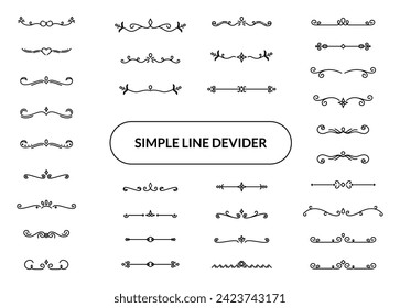 set of ornament devider separator collection line devider outline, decorative line