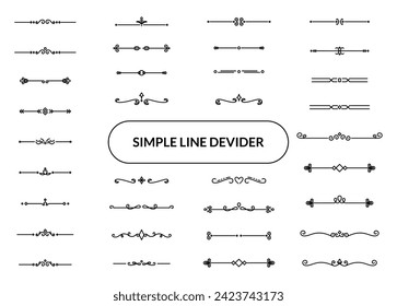 set of ornament devider separator collection line devider outline, decorative line