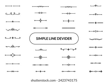 set of ornament devider separator collection line devider outline, decorative line