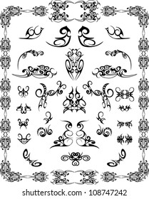 Set of ornament elements for decoration page.
