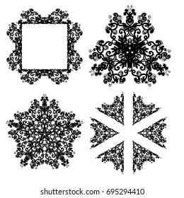set ornament frame and mandala