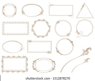 set of ornament frame vector design