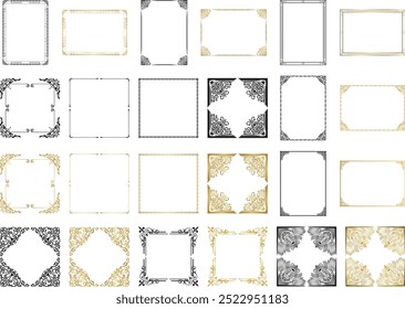 Set of ornament frames, elegant, vintage, modern, floral, geometric, decoration 11