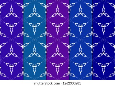 Set of Ornament With Geometric Colorful Pattern. For Print On Fabric, Papper, Design. Vector Illustration. Seamless.