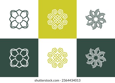 Conjunto de elementos de diseño del logotipo de ornamento vector con concepto creativo