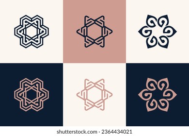 Conjunto de elementos de diseño del logotipo de ornamento vector con concepto creativo