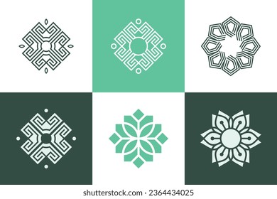 Set of ornament logo design element vector with creative concept