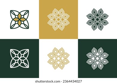 Set of ornament logo design element vector with creative concept