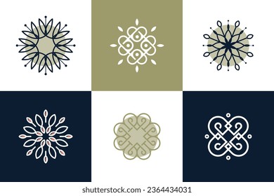 Set of ornament logo design element vector with creative concept