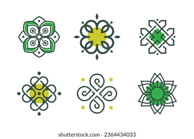 Conjunto de elementos de diseño del logotipo de ornamento vector con concepto creativo