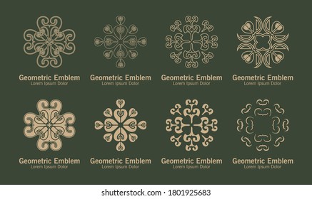 Set of ornament logo line art style luxury