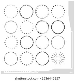 Set of ornament  radial symmetri.frame borders with a linear, vintage decorative pattern.