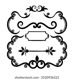 a set of ornament silhouette vector design 