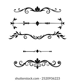 a set of ornament silhouette vector design 