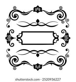 a set of ornament silhouette vector design 