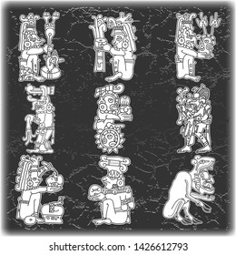 Set of ornament in style of the Maya