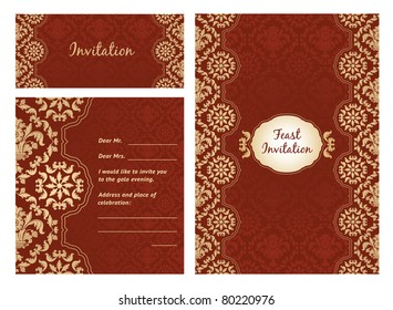 Set of ornament vector frames, design element