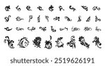 set of ornament vintage border vector design illustration isolated background