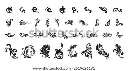 set of ornament vintage border vector design illustration isolated background