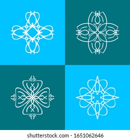 Set of ornamental, artistic and oriental. Perfect to Cosmetic logo, Botanical logo, background, etc.