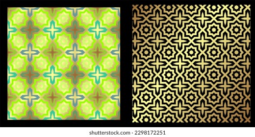 Set of ornamental background patterns of geometric seamless patterns. Abstract geometric hexagonal graphic design print 3d cube pattern. Seamless geometric cube pattern.