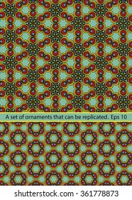 Set of ornamental backgrounds. 