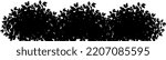 Set of ornamental black plant in the form of a hedge.Realistic garden shrub, seasonal bush, boxwood, tree crown bush foliage.For decorate of a park.