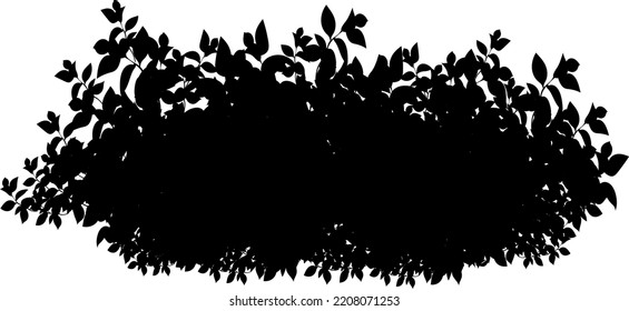 Set of ornamental black plant in the form of a hedge.Realistic garden shrub, seasonal bush, boxwood, tree crown bush foliage.For decorate of a park, a garden or a  fence.
