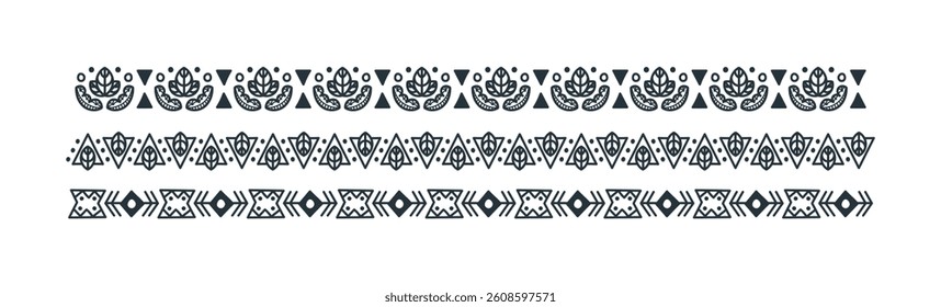 Set Ornamental borders collection and white background	
