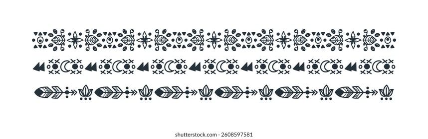Set Ornamental borders collection and white background	