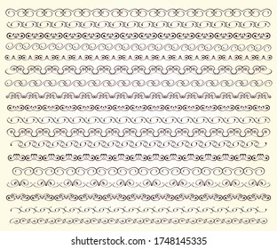 Set ornamental borders. Vector decorative elements.