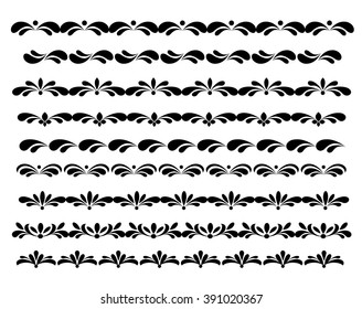 Set ornamental borders. Vector decorative elements.