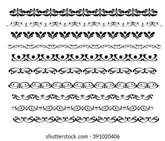 Set ornamental borders. Vector decorative elements.