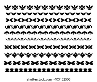 Set ornamental borders. Vector decorative elements.
