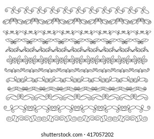 Set ornamental borders. Vector decorative elements.