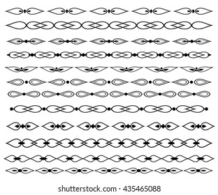 Set ornamental borders. Vector decorative elements.