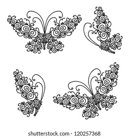 Set of ornamental butterflies for your design