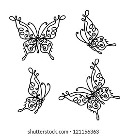 Set of ornamental butterflies for your design