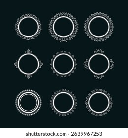 Set of Ornamental Circular Frames for Luxury Logo Badge Monogram Label and Elegant Decorative Design