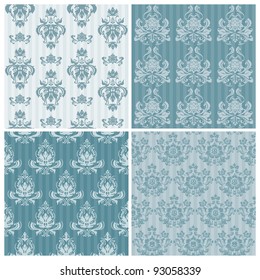 Set of ornamental DAMASK illustrations - for your design, invitation, greetings in vector